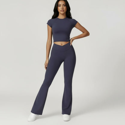 Fitness Set Noma – Black, Navy, Braun, designed Top und Leggings High-Waist für perfekte Performance & comfort beim Sport