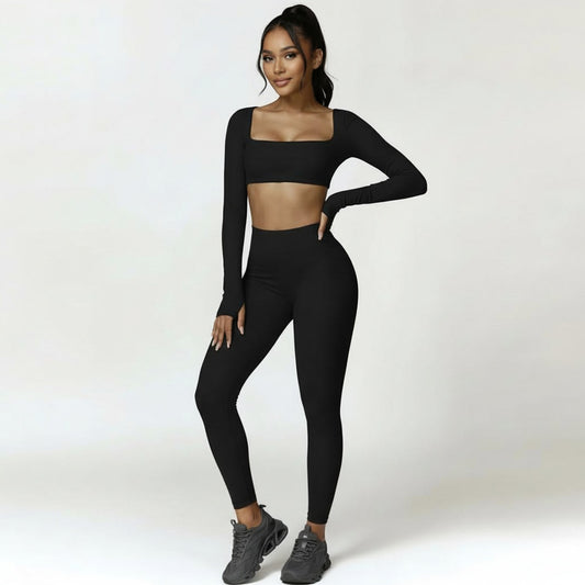 Women's Fitness Set RENY – top and leggings, stretchy, breathable, and comfortable for yoga, gym, and workouts, stylish activewear look.